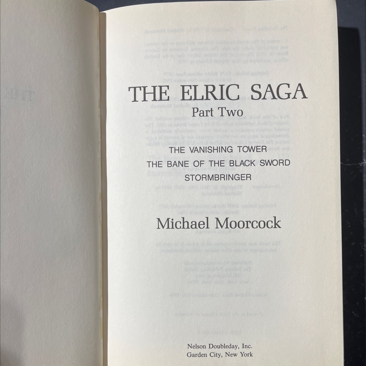 the elric saga part two the vanishing tower the bane of the black sword stormbringer book, by michael moorcock, 1970 image 2