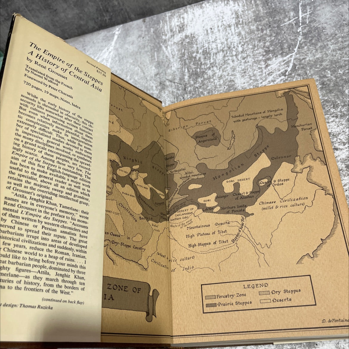 the empire of the steppes a history of central asia book, by rené grousset, 1970 Hardcover image 4