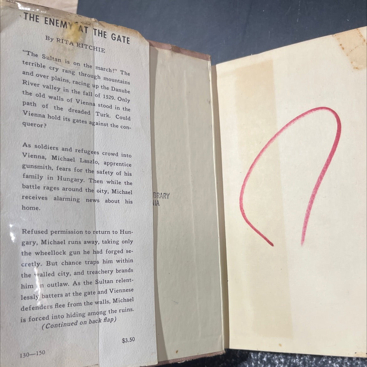 the enemy at the gate book, by rita ritchie, 1961 Hardcover image 4
