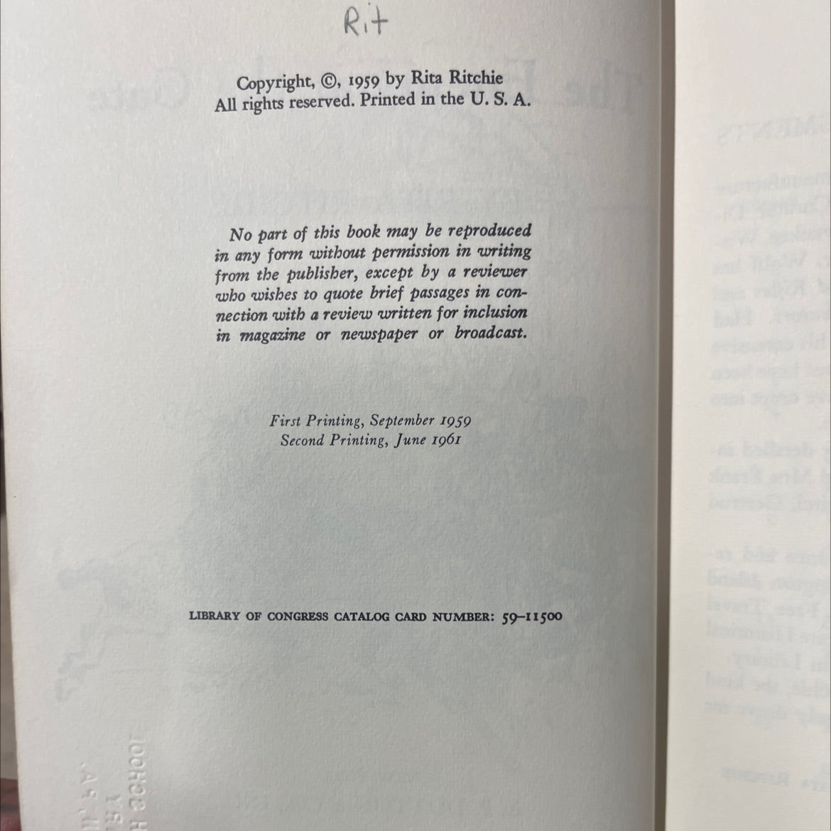 the enemy at the gate book, by rita ritchie, 1961 Hardcover image 3