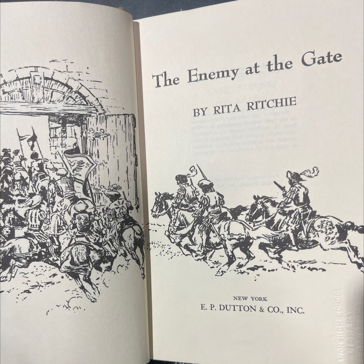 the enemy at the gate book, by rita ritchie, 1961 Hardcover image 2