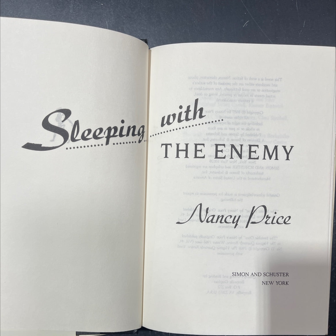 the enemy book, by Nancy Price, 1987 Hardcover image 2