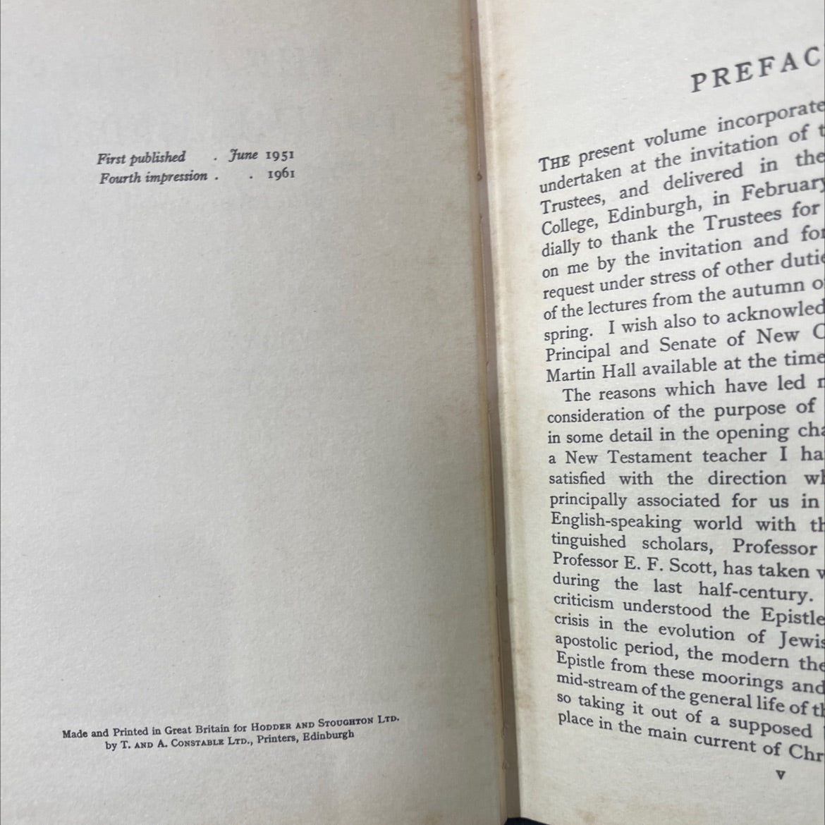 the epistle to the hebrews an historical and theological reconsideration book, by william manson, 1961 Hardcover image 3