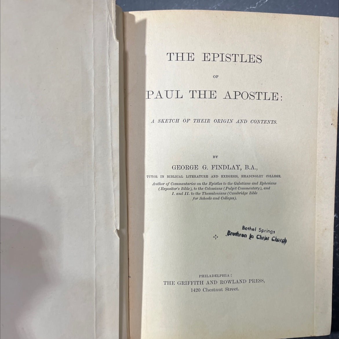 the epistles of paul the apostle: a sketch of their origin and contents book, by george g. findlay, 1902 Hardcover image 2