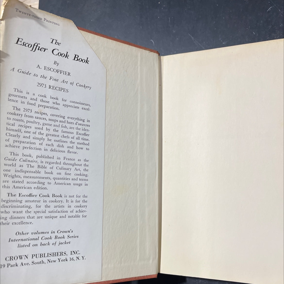 the escoffier publisher cook book a guide to the fine art of cookery book, by a. escoffier, 1962 Hardcover image 4
