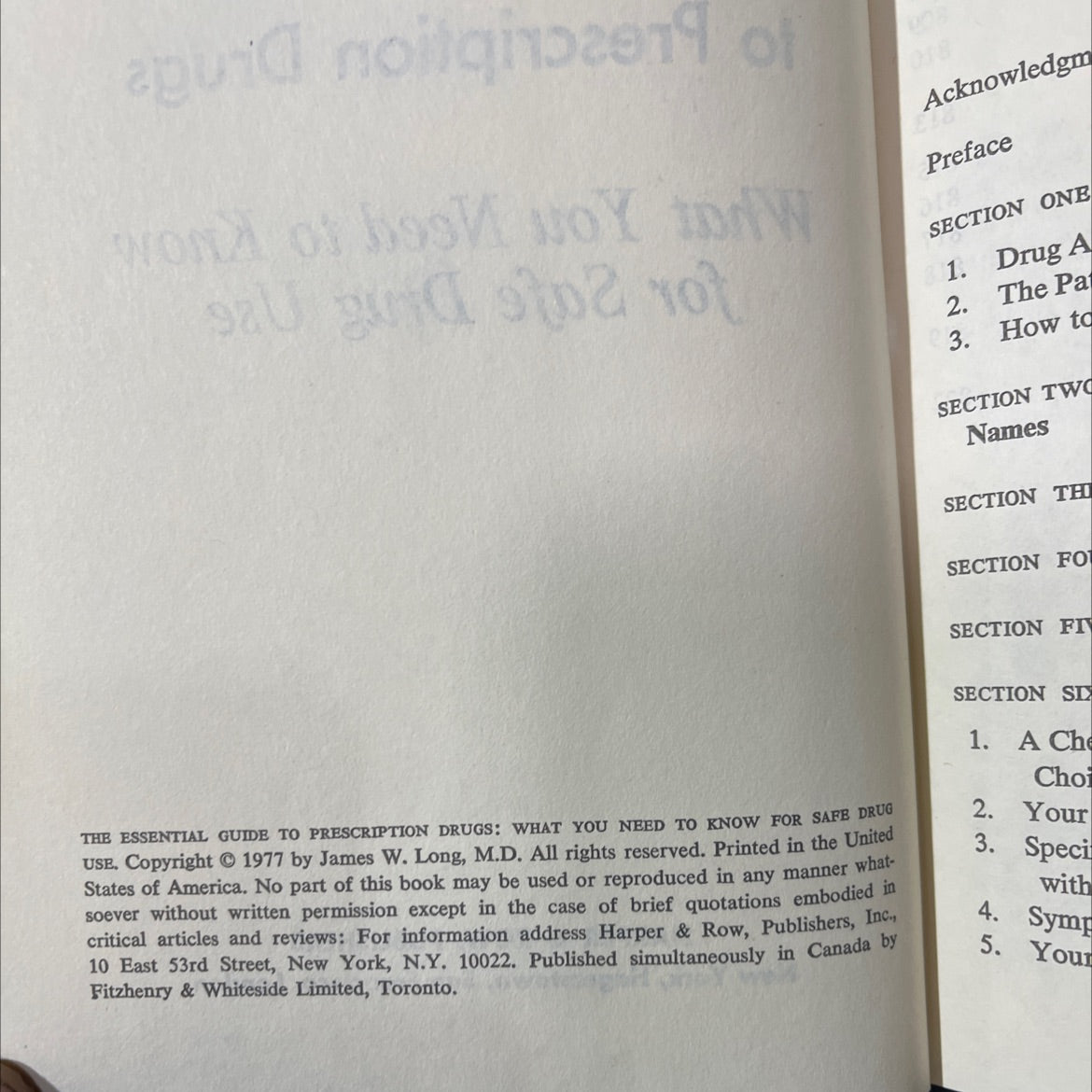 the essential guide to prescription drugs: what you need to know for safe drug use book, by james w. long, m.d., 1977 image 3