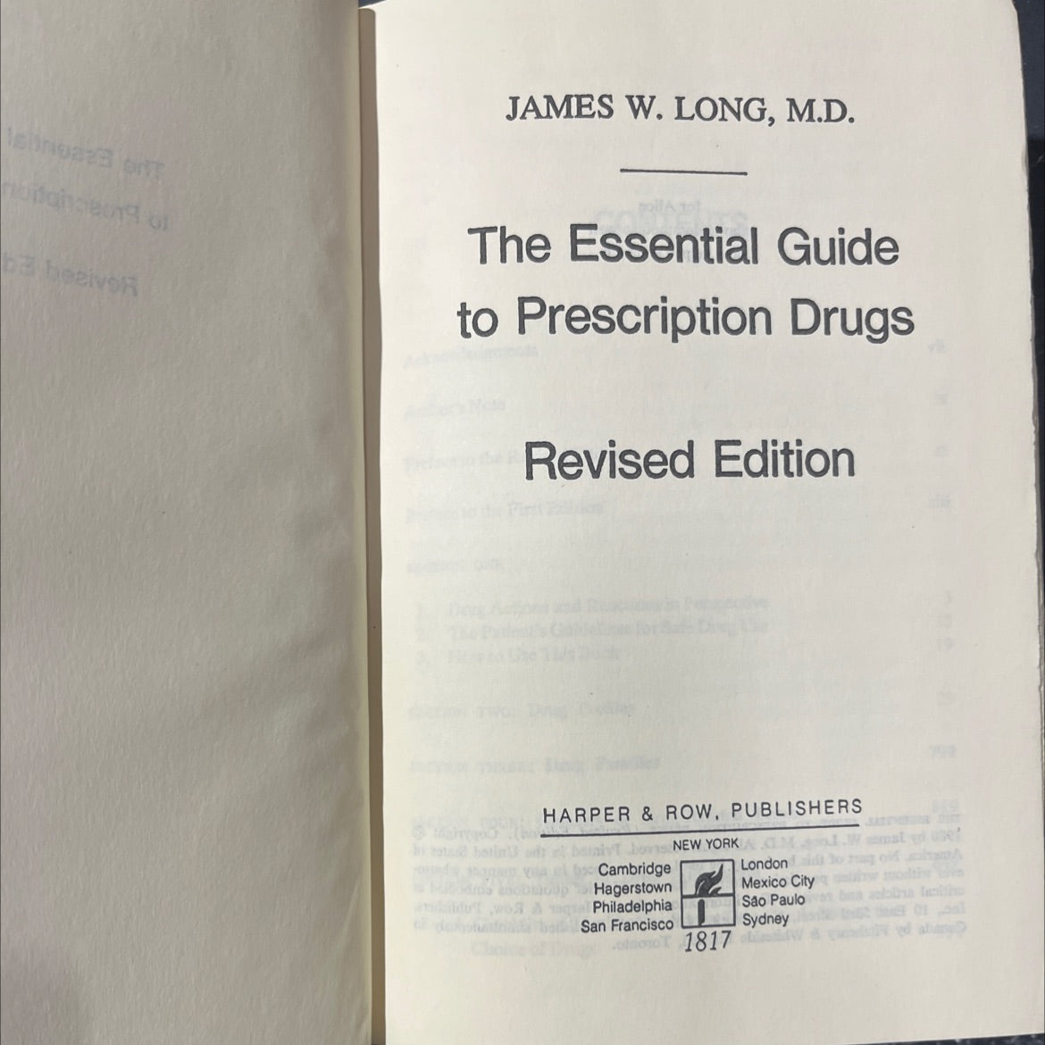 the essential guide to prescription drugs book, by james w. long, m.d., 1980 Hardcover image 2