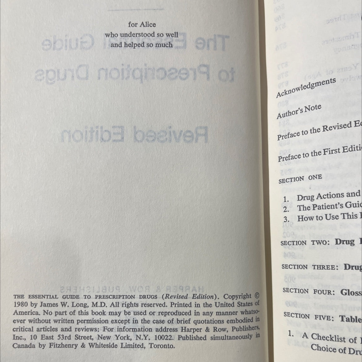 the essential guide to prescription drugs book, by james w. long, m.d., 1980 Hardcover image 3
