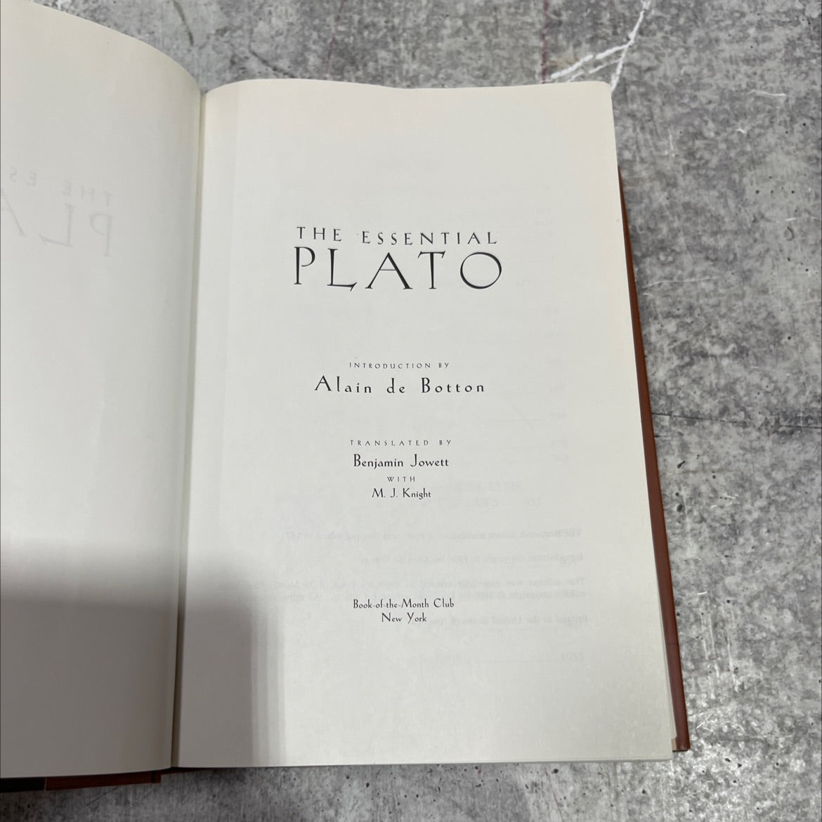 the essential plato book, by plato, 1999 Hardcover image 2