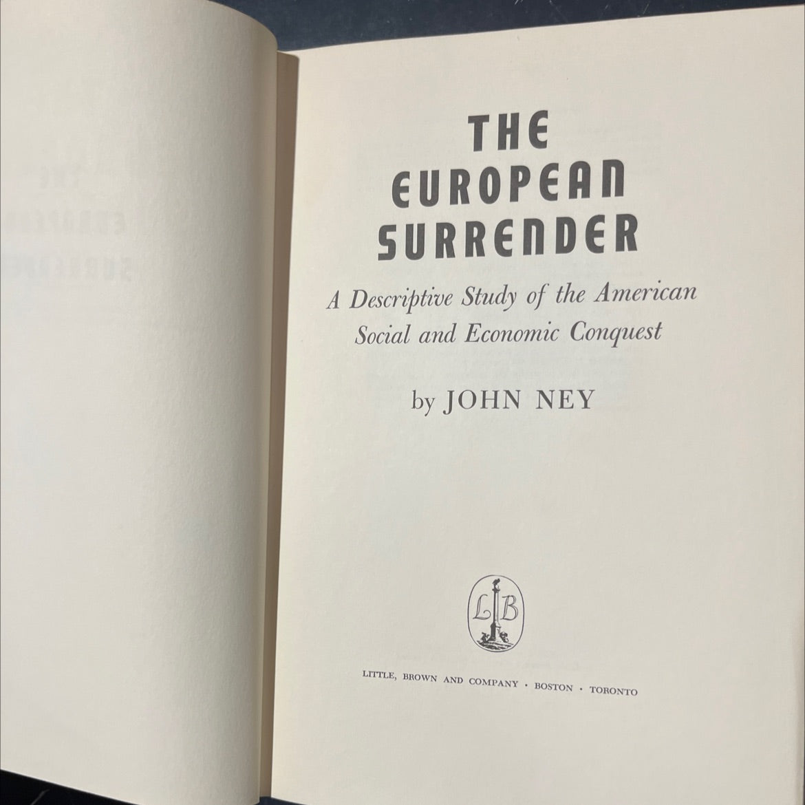 the european surrender book, by john ney, 1970 Hardcover image 2