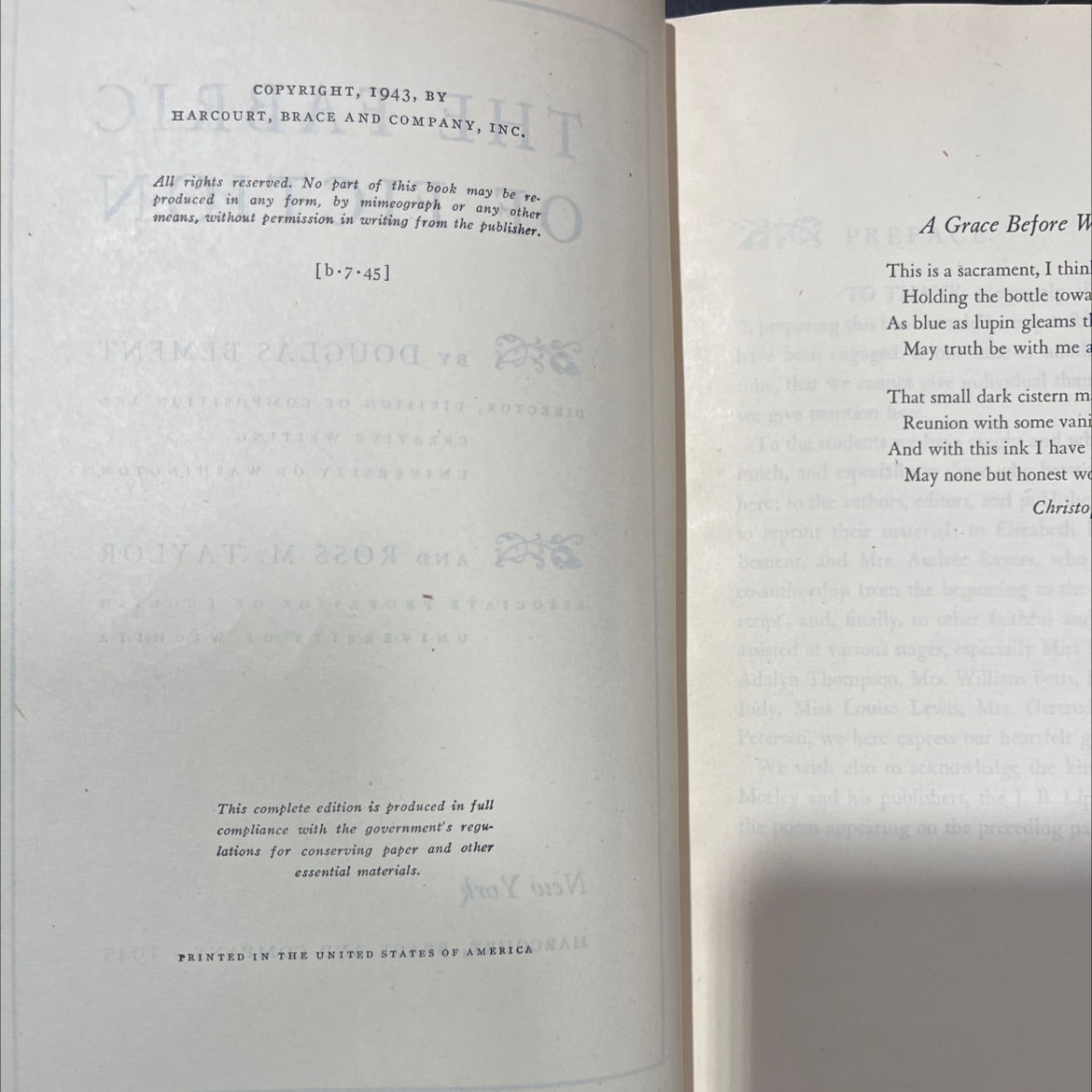 the fabric of fiction book, by douglas bement, ross m. taylor, 1945 Hardcover image 3