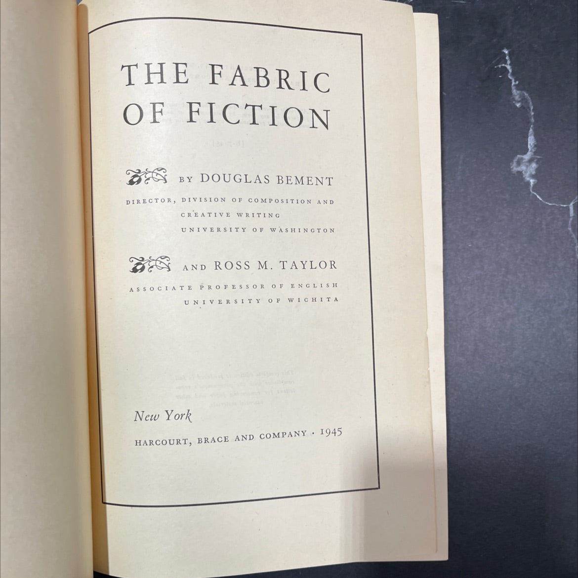 the fabric of fiction book, by douglas bement, ross m. taylor, 1945 Hardcover image 2