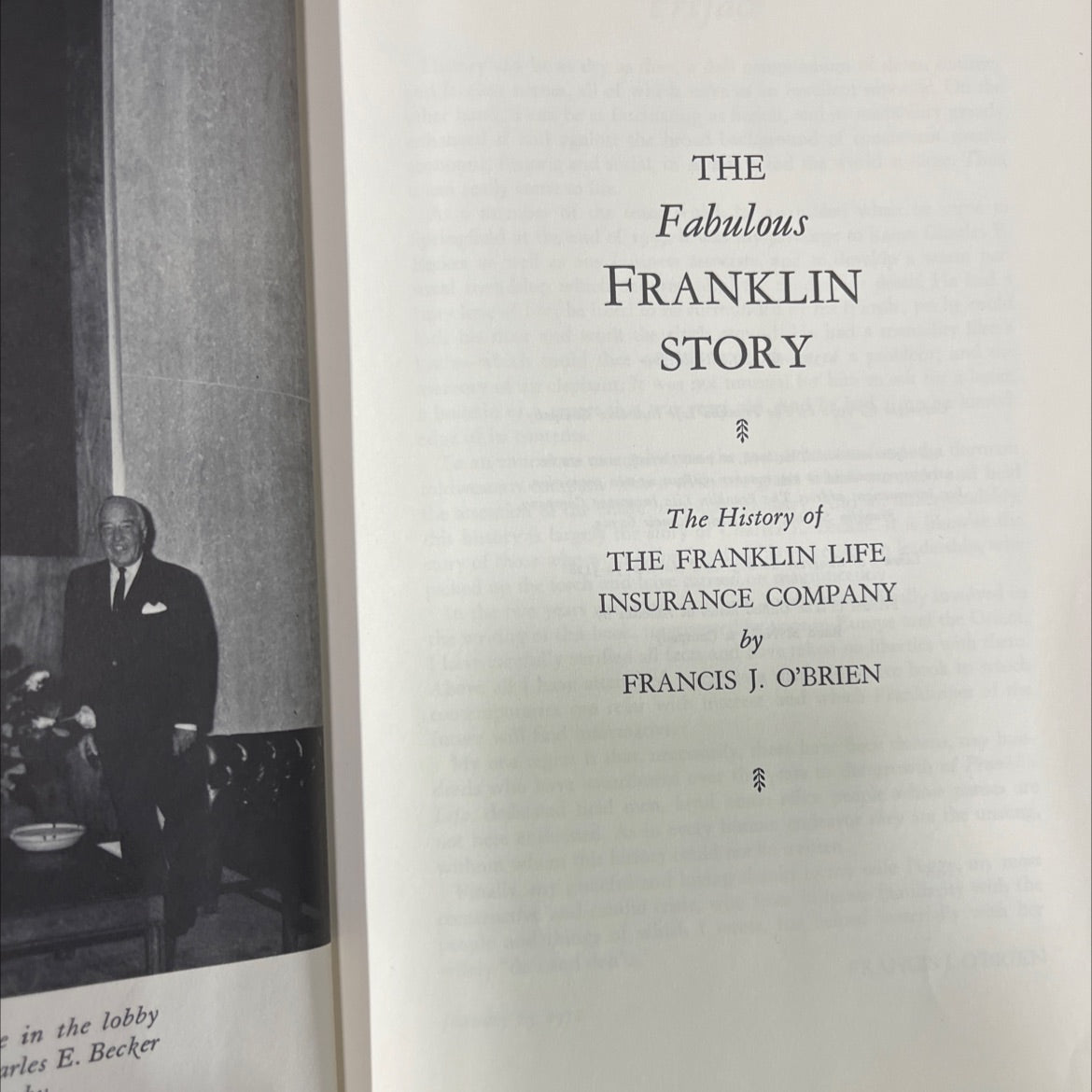the fabulous franklin story the history of the franklin life insurance company book, by francis j. o'brien, 1972 image 2