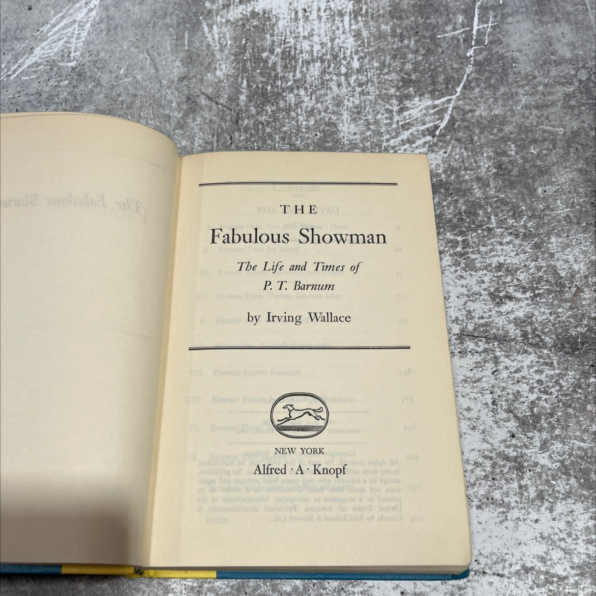 the fabulous showman the life and times of p. t. barnum book, by irving wallace, 1959 Hardcover image 2