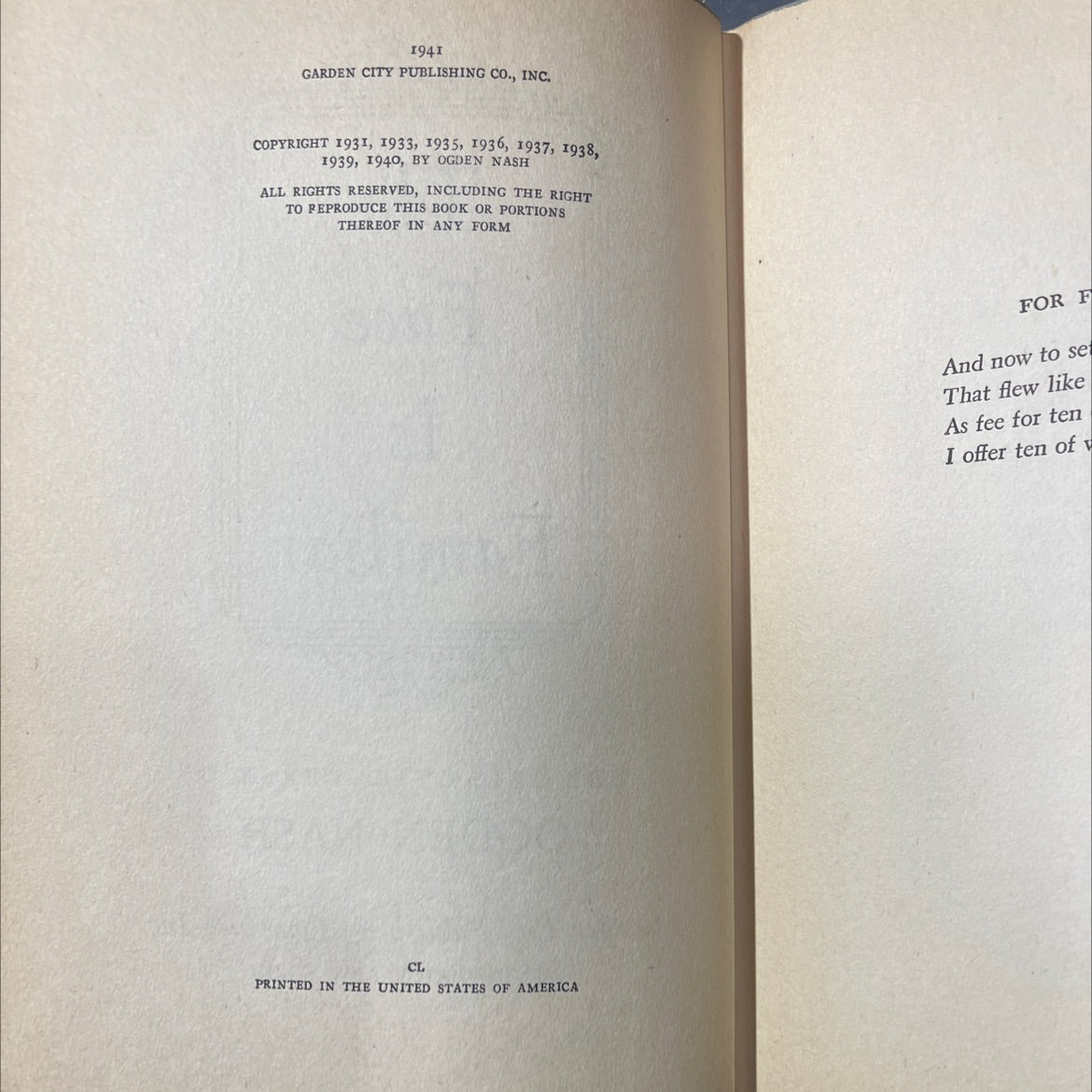 the face is familiar the selected verse of ogden nash book, by ogden nash, 1941 Hardcover image 3