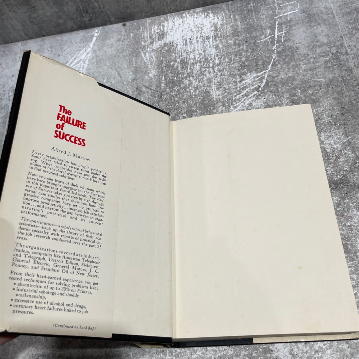 the failure of success book, by alfred j. marrow, 1972 Hardcover image 4