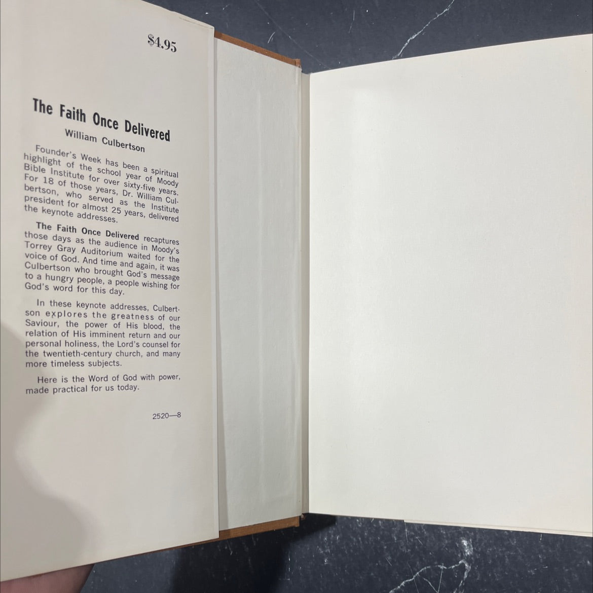 the faith once delivered keynote messages from moody founder's week book, by william culbertson, 1972 Hardcover image 4
