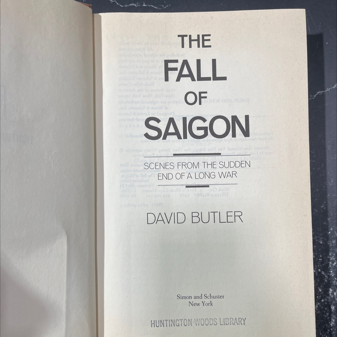 the fall of zuho caviomir saigon scenes from the sudden end of a long war book, by David Butler, 1985 Hardcover image 2