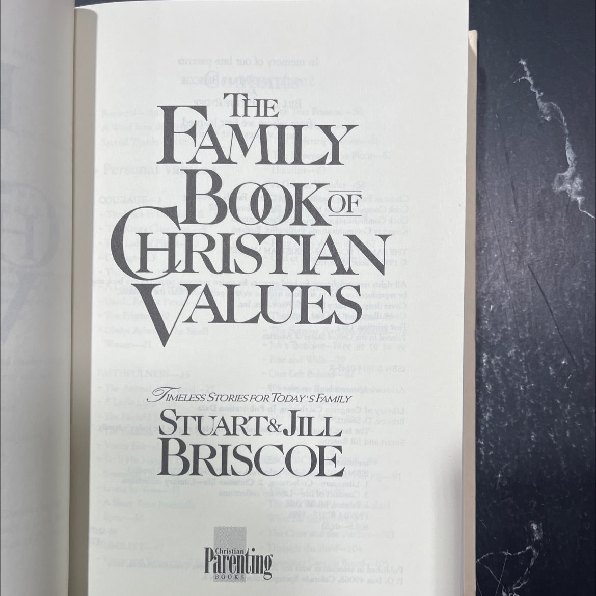 the family book of christian values book, by stuart and jill briscoe, 1995 Hardcover image 2