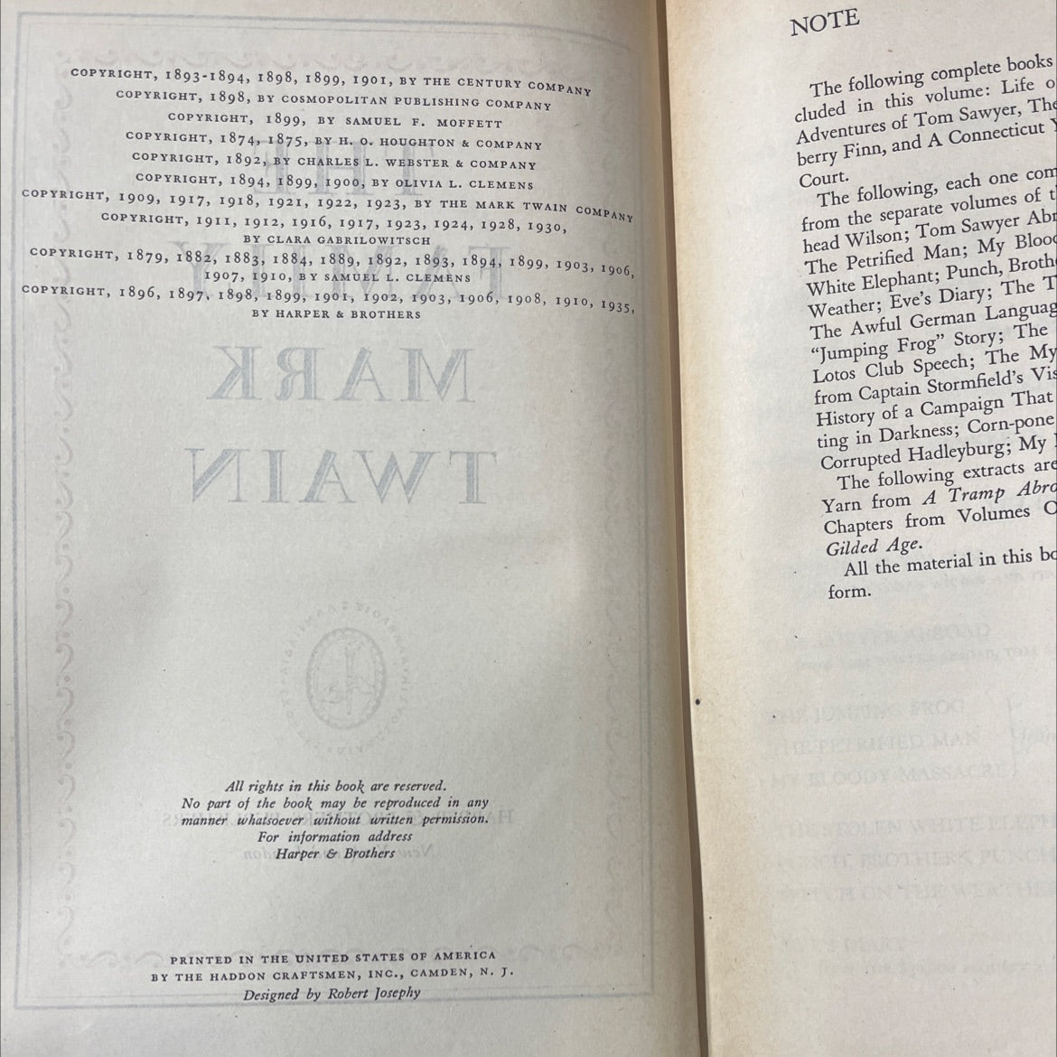 the family mark twain book, by mark twain, 1935 Hardcover image 3