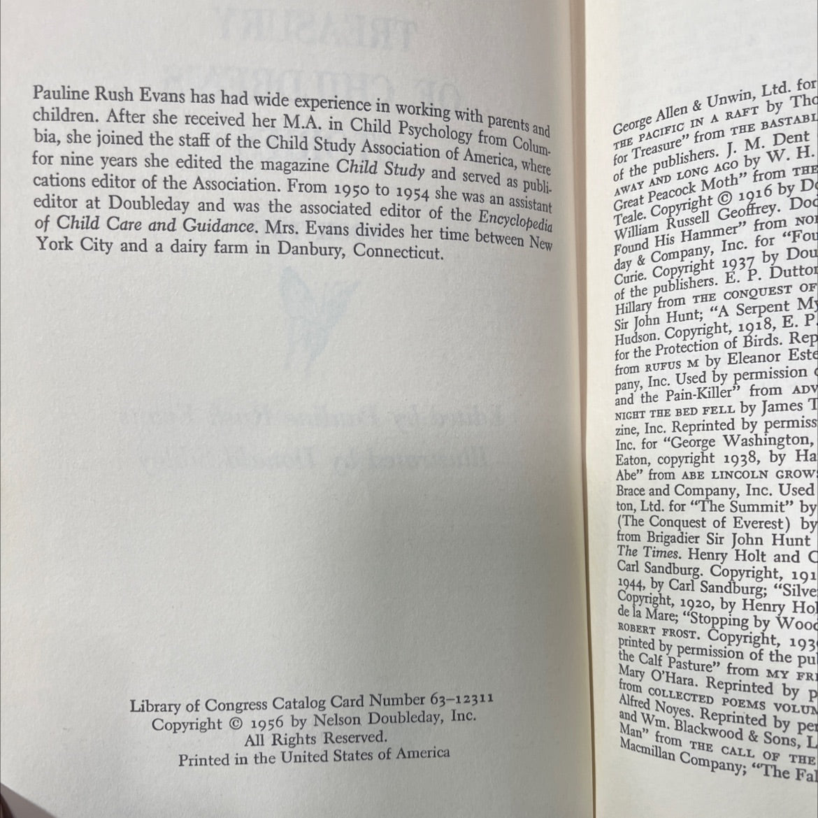 the family treasury of children's stories book two book, by Pauline Rush Evans, 1956 Hardcover image 3