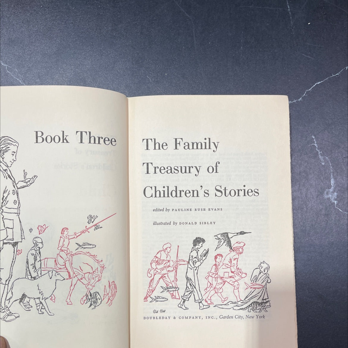 the family treasury of children's stories book, by pauline rush evans, 1956 Hardcover image 2