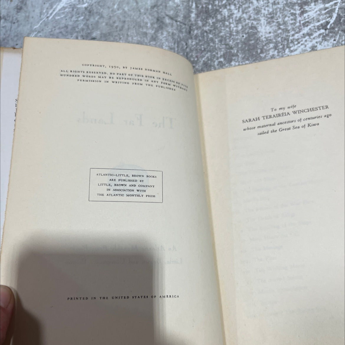 the far lands book, by james norman hall, 1950 Hardcover image 3