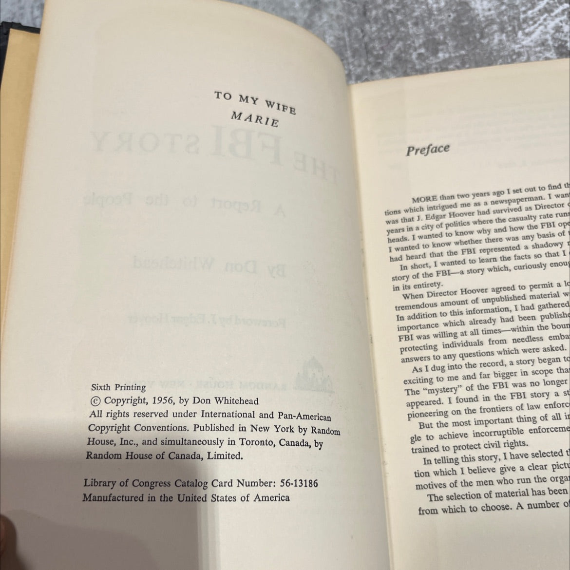 the fbi story a report to the people book, by don whitehead, 1956 Hardcover image 3