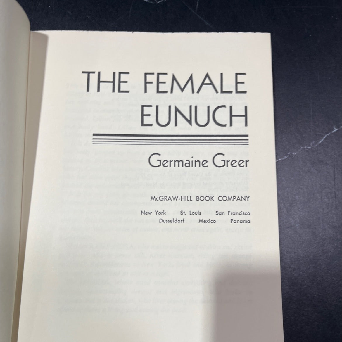 the female eunuch book, by germaine greer, 1971 Hardcover, Vintage image 2