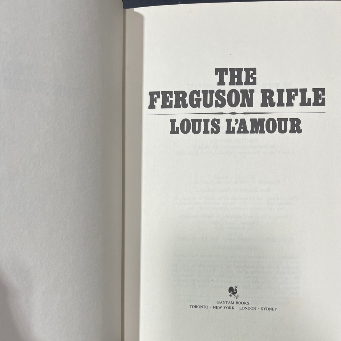 the ferguson rifle book, by louis l'amour, 1973 Leather image 2