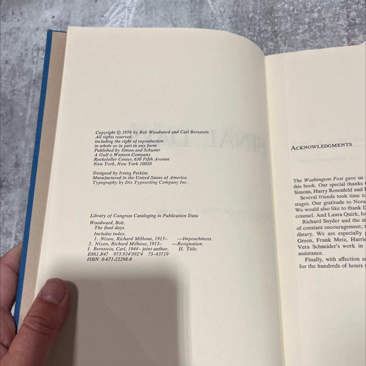 the final days book, by Bob Woodward, Carl Bernstein, 1976 Hardcover image 3