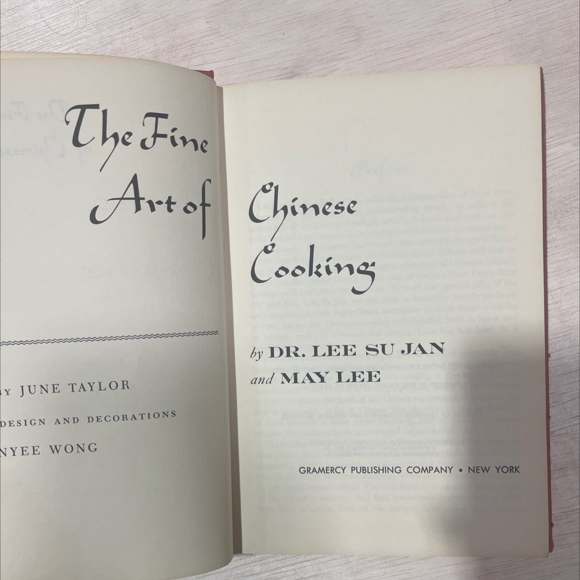 the fine art of chinese cooking book, by dr. lee su jan and may lee, 1962 Hardcover, Vintage image 2
