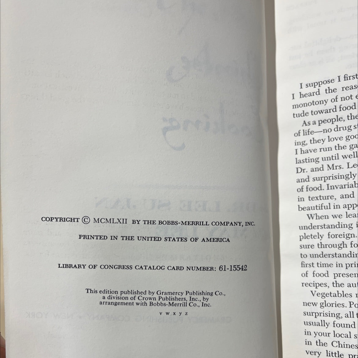 the fine art of chinese cooking book, by dr. lee su jan, may lee, 1962 Hardcover image 3