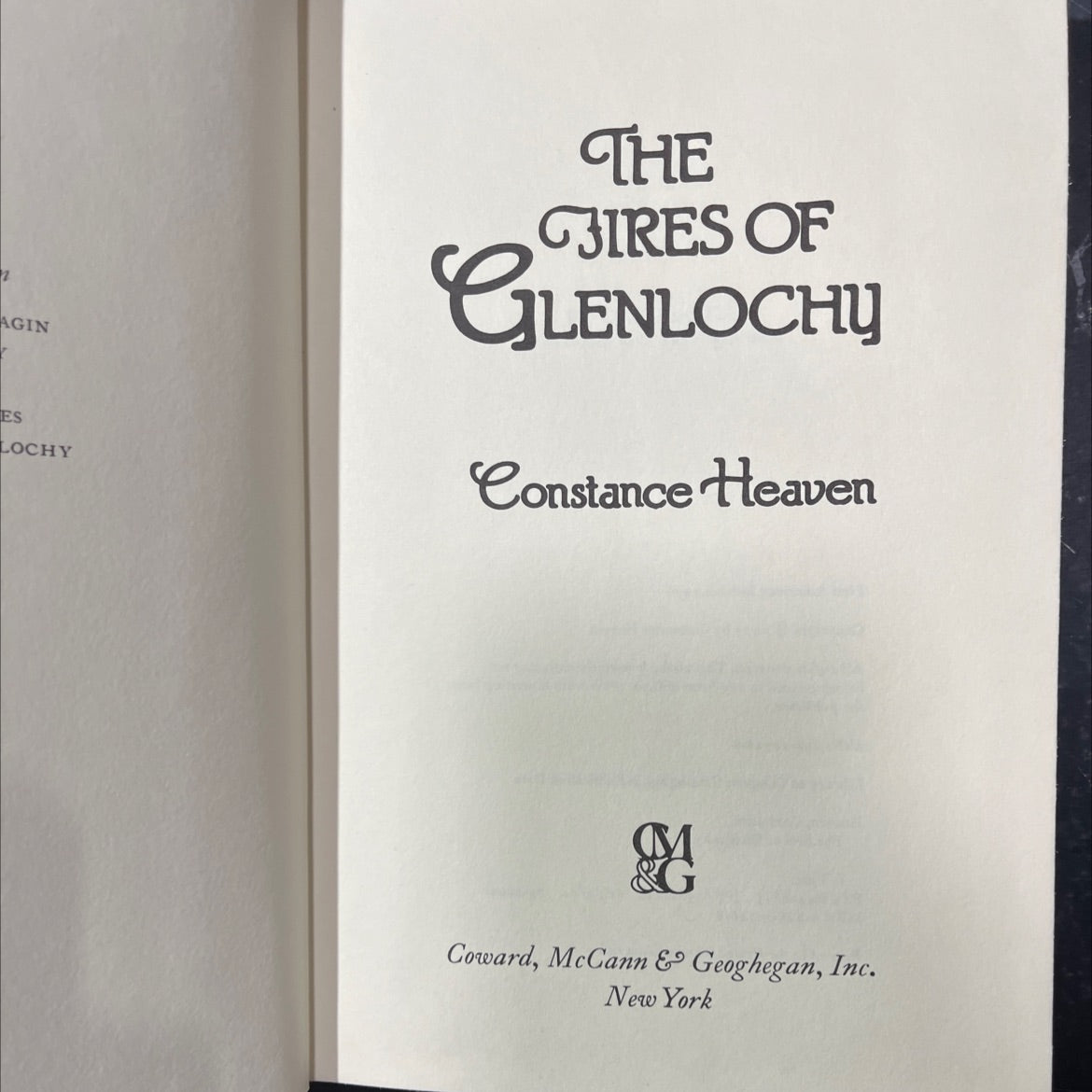 the fires of glenlochy book, by Constance Heaven, 1976 Hardcover image 2