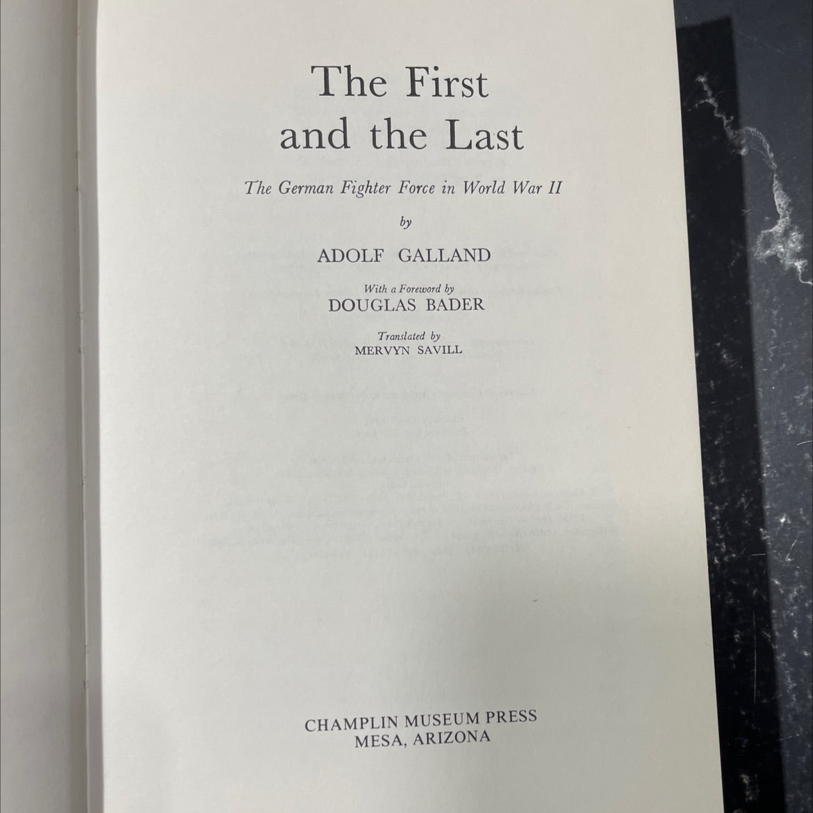 the first and the last the german fighter force in world war ii book, by adolf galland, 1986 Hardcover image 2