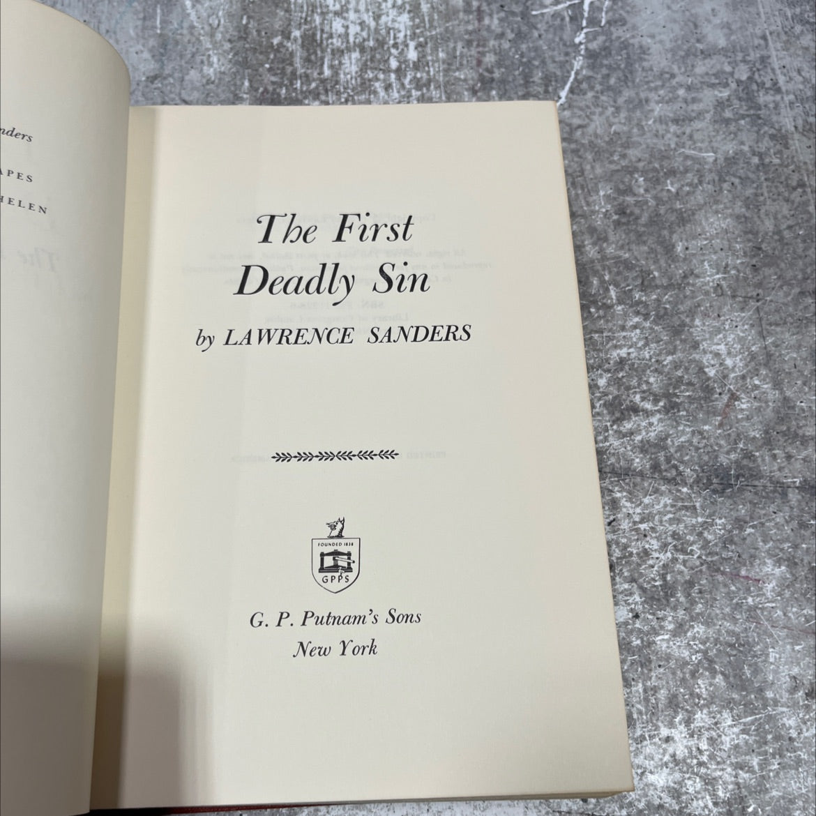 the first deadly sin book, by lawrence sanders, 1973 Hardcover image 2
