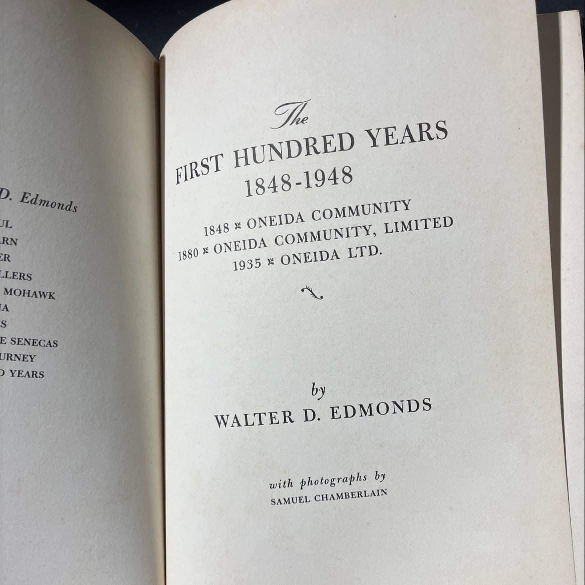 the first hundred years 1848-1948 book, by walter d. edmonds, 1948 Hardcover image 2