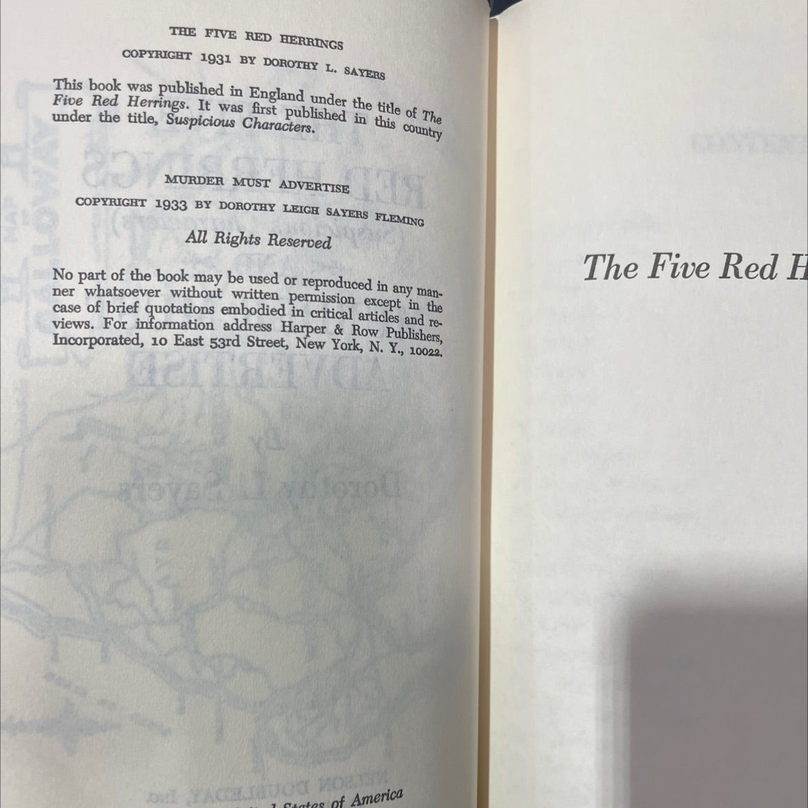 the five red herrings book, by dorothy l. sayers, 1933 Hardcover image 3