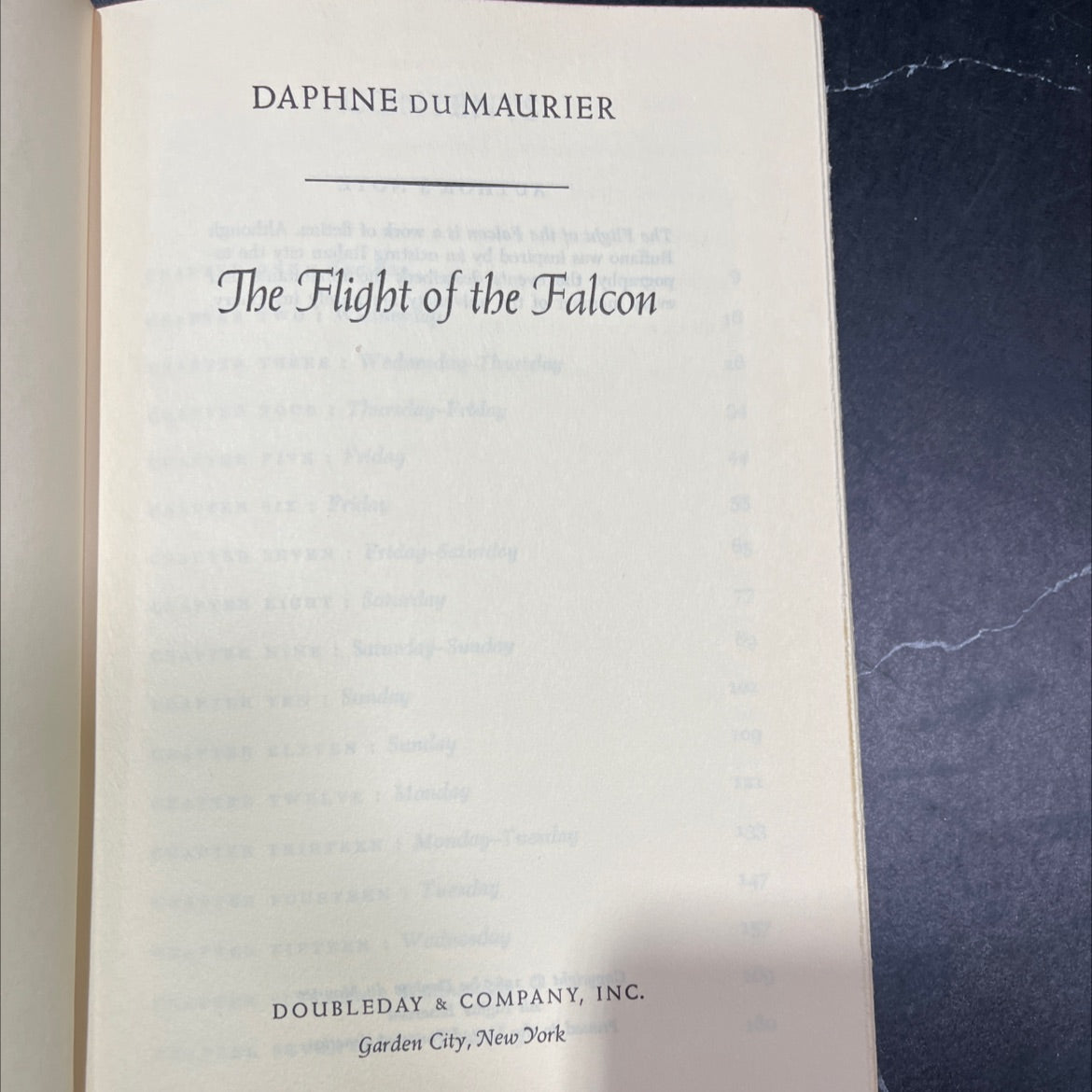 the flight of the falcon book, by daphne du maurier, 1965 Hardcover image 2