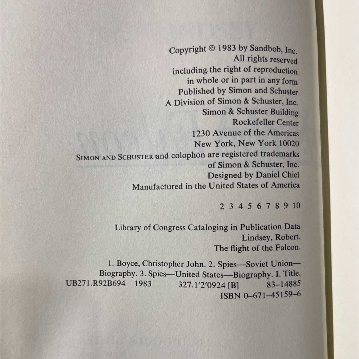 the flight of the falcon book, by robert lindsey, 1983 Hardcover image 3