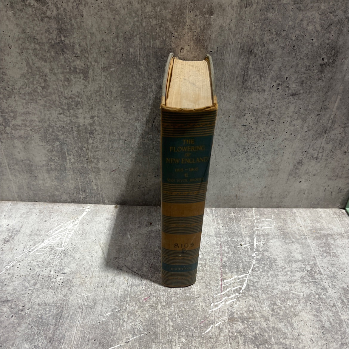 the flowering of new england 1815-1865 book, by van wyck brooks, 1937 Leather image 4