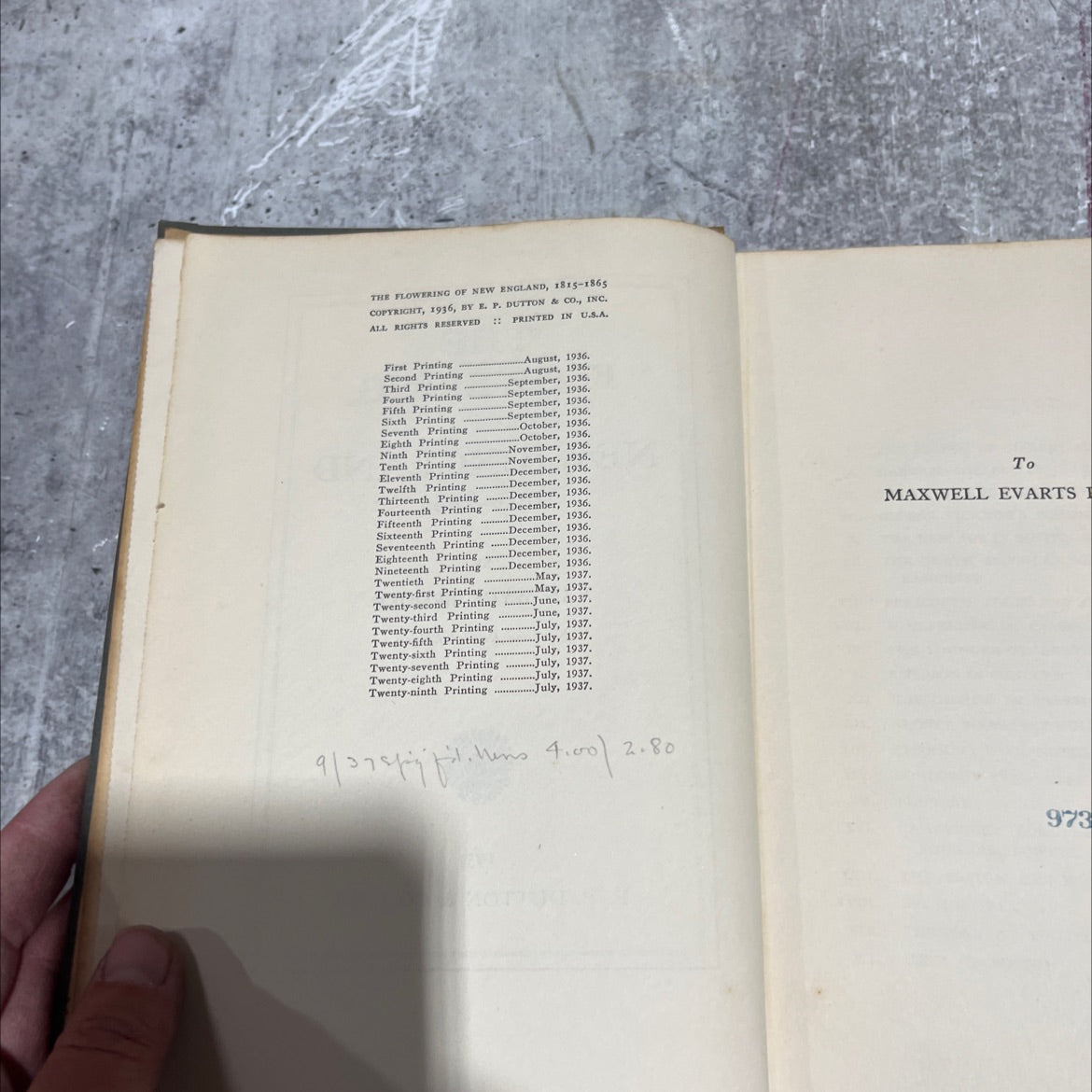 the flowering of new england 1815-1865 book, by van wyck brooks, 1937 Leather image 3