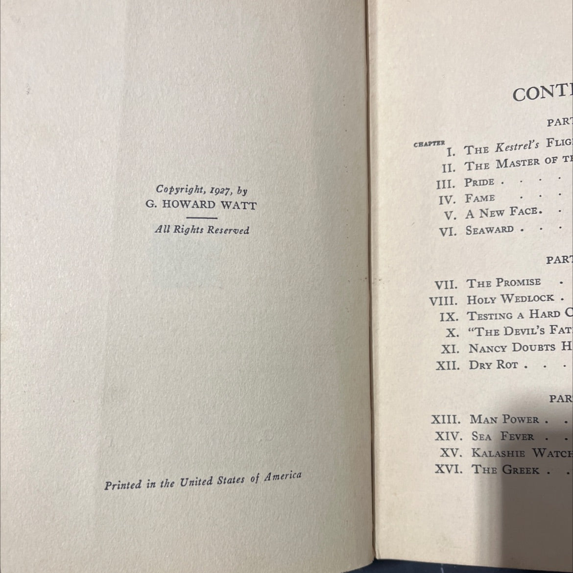 the flying kestrel book, by captain dingle, 1927 Hardcover image 3