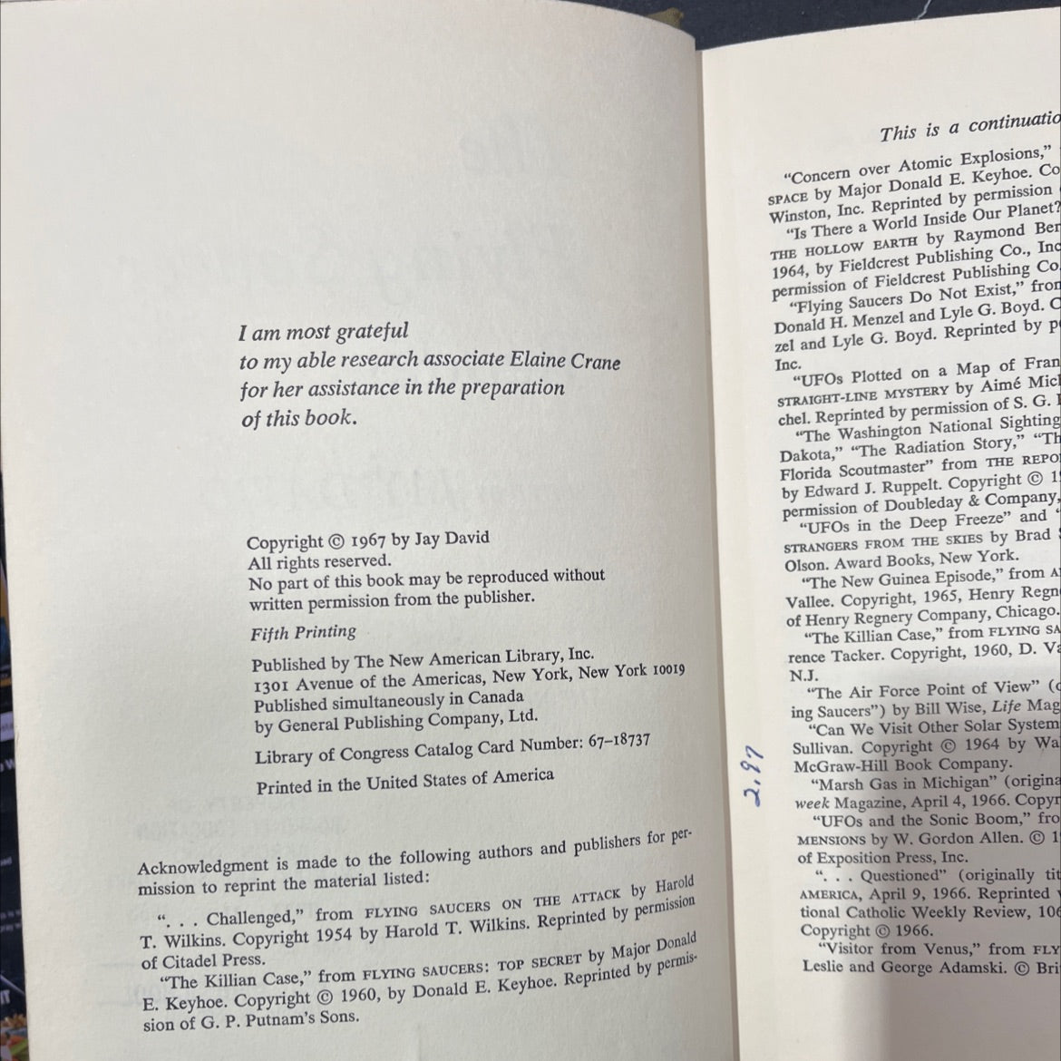 the flying saucer reader book, by Jay David, 1967 Hardcover image 3