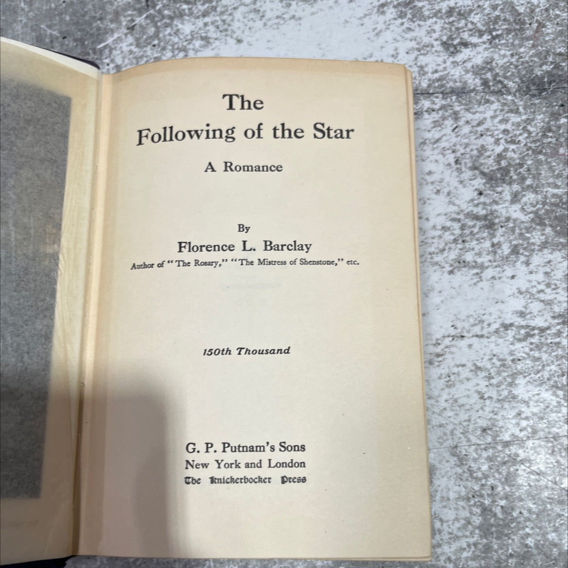 the following of the star a romance book, by florence l. barclay, 1911 Hardcover image 2
