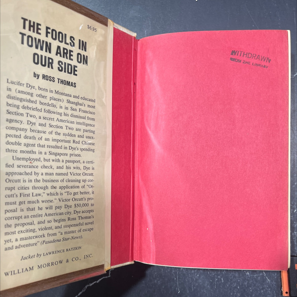 the fools in town are on our side book, by ross thomas, 1971 Hardcover image 4