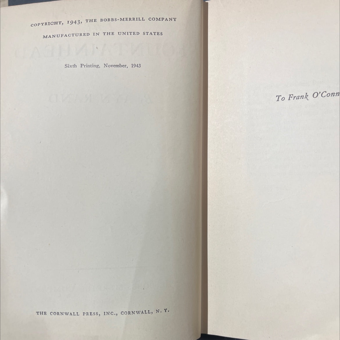 the fountainhead book, by ayn rand, 1943 Hardcover image 3