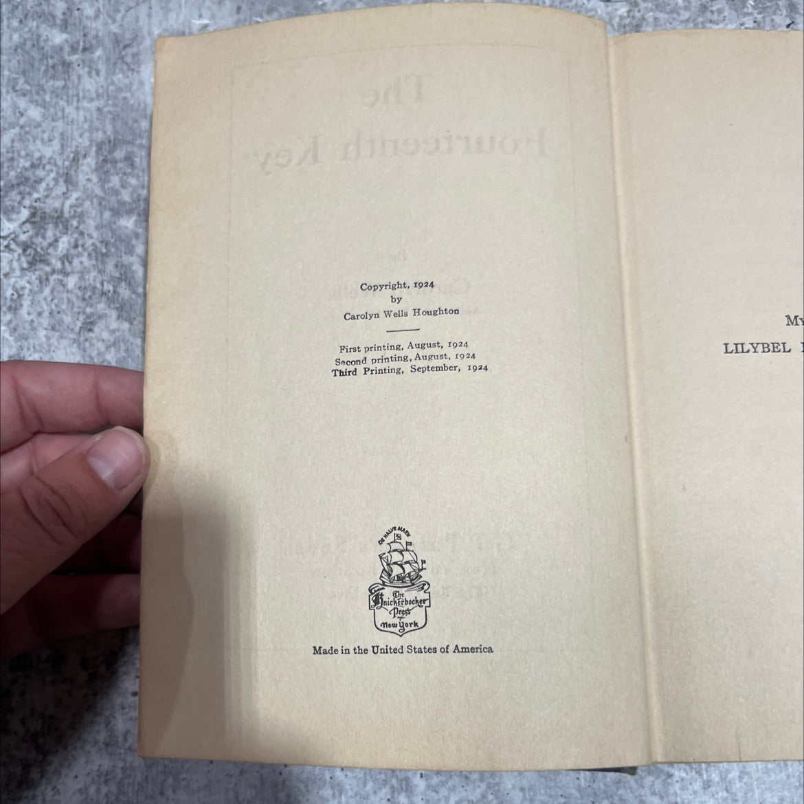 the fourteenth key book, by Carolyn Wells, 1924 Hardcover image 3