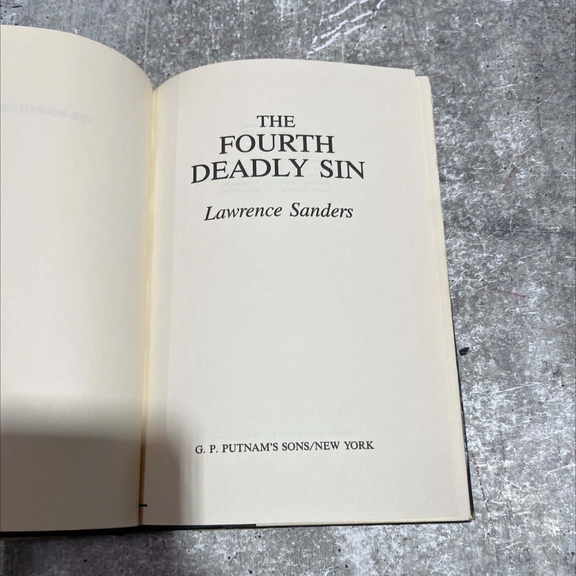 the fourth deadly sin book, by lawrence sanders, 1985 Hardcover image 2