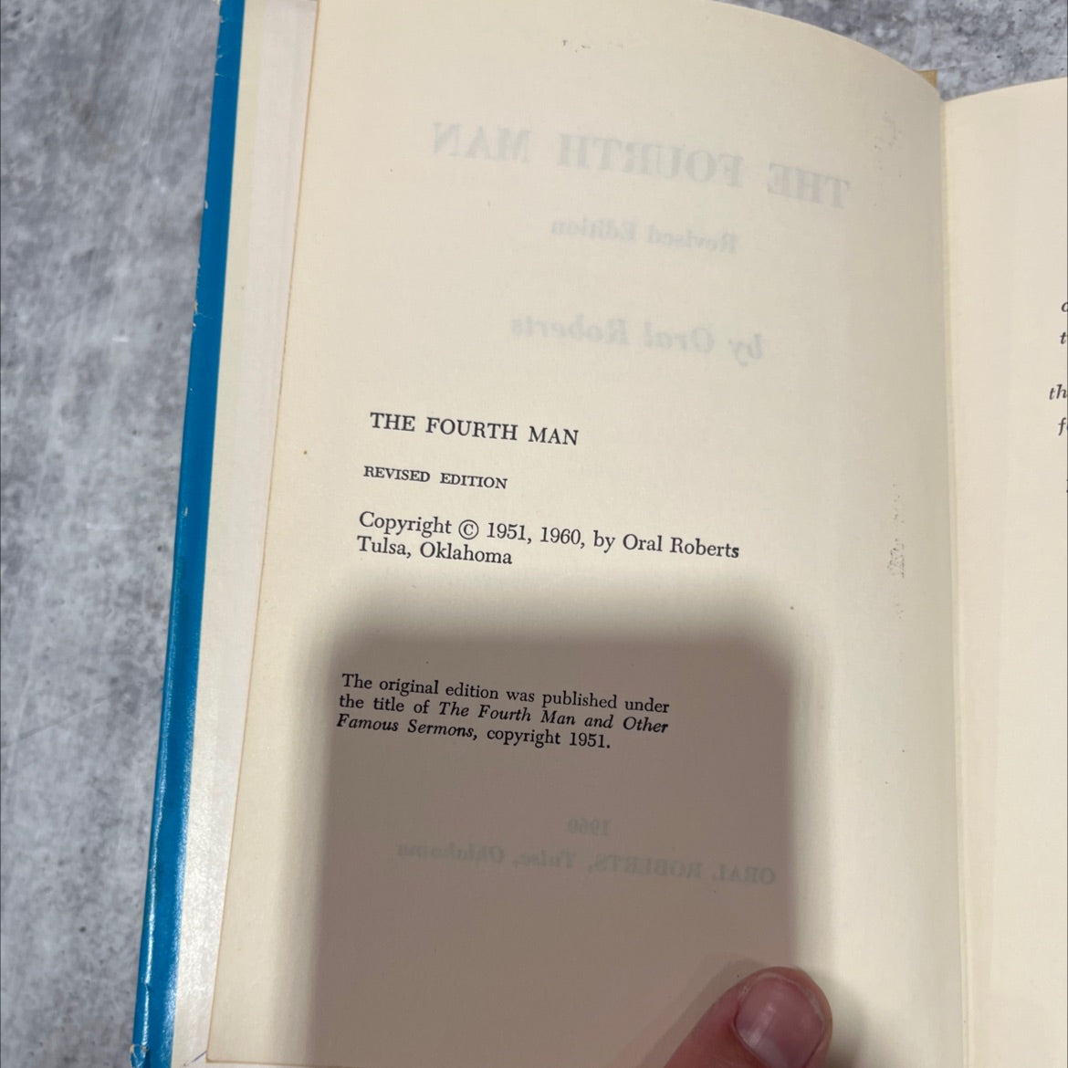 the fourth man revised edition book, by Oral Roberts, 1960 Hardcover image 3